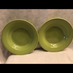 Vintage chartuse Fiestaware soup bowls x2